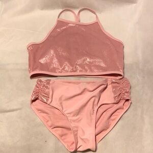 Pink Shimmer Bikini Set - with adjustable straps 
Justices 
Size 12
Like New